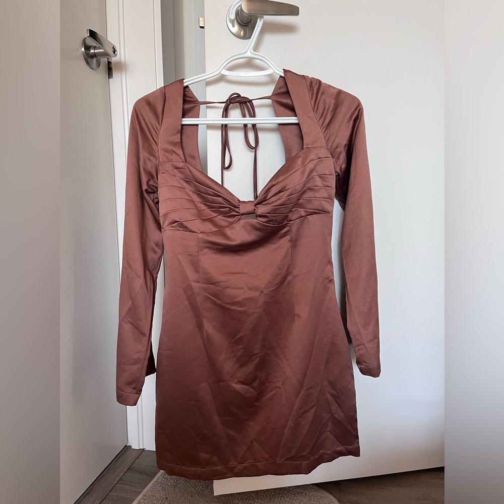 Dynamite Chocolate Satin Dress size S